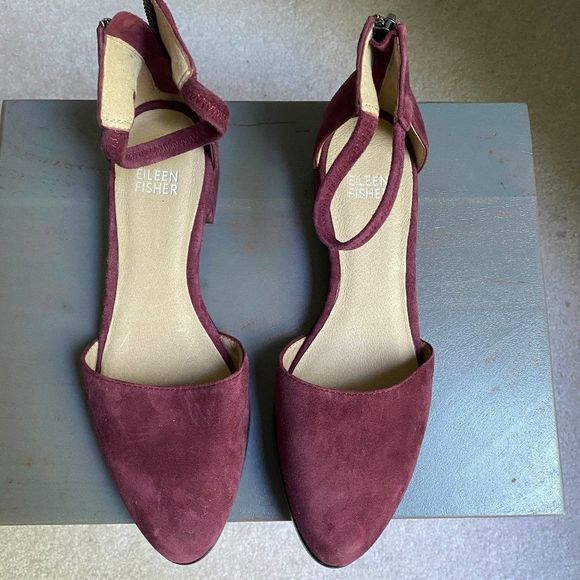 EILEEN FISHER Women Hutton Suede Flat Pumps - NEW NWOB - Picture 2 of 10